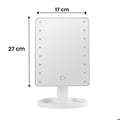Miniatyrbild 4 av 4: LED Sminkspegel på Stativ med Touch och 360° Rotering Vit