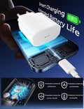 Miniatyrbillede 6 af 6: Hurtigoplader - USB C - 27W - iPhone 15/16 - Kabel 2m - Sikkerhedsbeskyttelse