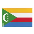 Miniatyrbild 1 av 3: Komorernas flagga – 64 x 96 cm – Hållbar polyester – 2 metallöglor – Inomhus-/Utomhusbruk – Pixelforma
