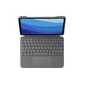 Miniatyrbild 2 av 3: Tangentbord och folio - LOGITECH - Combo Touch - QWERTZ - Bakgrundsbelysning - Pekplatta - Oxfordgrå