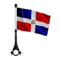 Miniatyrbild 1 av 3: Dominikanska republikens cykelflagga i polyester – 14 x 21 cm – Cykelflagga – 10 stycken