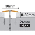 Miniatyrbild 2 av 2: Tröskelstång 30 x 3,12 mm | genomborrad aluminiumprofil i silver | Längd: 930 mm