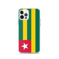 Miniatyrbild 1 av 2: Telefonfodral – Togos flagga – Kompatibel med iPhone 12 Pro – Mjukt fodral – Slitstarkt och stötabsorberande – Silikon – Pixelforma