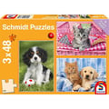 Miniatyrbild 1 av 4: Pussel barn - SCHMIDT SPIELE - Mina favoritvalpar och kattungar - 48 bitar (3 modeller)