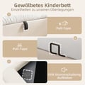Miniatyrbillede 5 af 6: Barneseng - MUVOE - 90 x 190 cm - Beige - Polstret - Indbygget opbevaringsplads