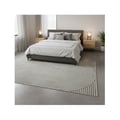 Miniatyrbild 3 av 3: Melis Home Mat med lång lugg Grå 80 x 300 cm modern med geometriska reliefmönster 14 mm, vardagsrum sovrum, certifierad
