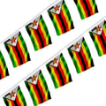 Miniatyrbild 1 av 3: Girland – Zimbabwes flagga – 14 x 21 cm – Polyester – Att hänga – 50 stycken