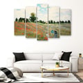 Miniatyrbild 4 av 4: Målning, tryck på duk - Vallmofältet Claude Monet cm. 150x100 Typ A1 (5 paneler)
