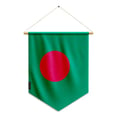 Miniatyrbild 1 av 3: Fanion – Bangladeshs flagga – 30 x 45 cm – Polyester – Att hänga – Pixelforma
