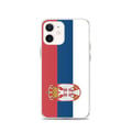 Miniatyrbild 1 av 2: Mobilskal – Serbiens flagga – Kompatibel med iPhone 12 – Mjukt fodral – Slitstarkt och stötsäkert – Silikon – Pixelforma