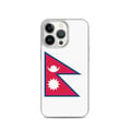Miniatyrbild 1 av 2: Telefonfodral – Nepals flagga – Kompatibel med iPhone 13 Pro – Flexibelt fodral – Stöttåligt och chockresistent – Silikon – Pixelforma