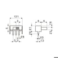 Miniatyrbild 1 av 2: Brytare 2p/1c - ELECTRO DH - 17.117 - Svart knapp - Kretskortsterminaler - 2 portar