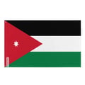 Miniatyrbild 1 av 3: Jordanienflagga – 120 x 180 cm – Hållbar polyester – 2 metallöglor – Inomhus / Utomhus – Pixelforma