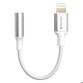 Miniatyrbild 2 av 5: Audioadapter - Lightning till 3,5 mm jack - Vit - Textilkabel - 15 cm