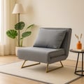 Miniatyrbild 4 av 4: Fällbar enplats convertible soffa - Vahiné grå