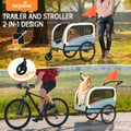 Miniatyrbillede 2 af 5: SEPNINE 10202NS Cykelanhænger 2-i-1 XXL til hunde, sammenklappelig vogn med justerbart håndtag