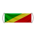 Miniatyrbild 1 av 3: Scrollbanner – Flagga för Kongos republik – 17 x 50 cm – Polyester – Handflagga – Pixelforma