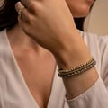 Miniatyrbild 2 av 2: Armband - Funklande Juveler - Armband Funklande Juveler Saturne Stor Labradorit silverpläterad guld - Materialfärg: Gul Ta