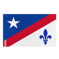 Miniatyrbild 1 av 3: Franco-amerikansk flagga – 64 x 96 cm – Hållbar polyester – 2 metallöglor – Inomhus / Utomhus – Pixelforma