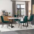 Miniatyrbild 1 av 5: Matbord - Set 117x68 cm - 4 stolar - Sammet - Rektangulär