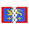 Miniatyrbild 1 av 3: Mayenne-flagga – 192 x 288 cm – Hållbar polyester – 2 metallöglor – Inomhus / Utomhus – Pixelforma