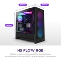 Miniatyrbild 4 av 6: Medeltorn kompakt ATX - NZXT - CC-H52FB-R1 - H5 Flow RGB med inkluderade RGB-fläktar - Svart