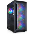 Miniatyrbild 1 av 2: TOOQ TQGCC101-B - RAGNÄROK ATX/MicroATX/Mini-ITX Gaming Semi-Tower Case, härdat glas, 4 RGB-fläktar ingår, svart
