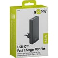 Miniatyrbild 2 av 2: Nätadapter 1x USB-C + 1x USB-A Goobay Snabbladdare 90° Platt