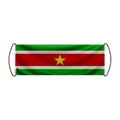 Miniatyrbild 1 av 3: Rullande banner – Surinamflagga – 24 x 70 cm – Polyester – Handflagga – Pixelforma