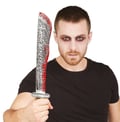 Miniatyrbild 4 av 4: Falsk machete - LILLA CLOWN - re67007 - 31 cm - Åldrad metallfinish - Brun handtag