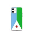 Miniatyrbild 1 av 2: Telefonfodral – Djibouti-flagga – Kompatibel med iPhone 12 mini – Mjuk fodral – Stöttålig och chockresistent – Silikon – Pixelforma