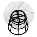 Miniatyrbillede 2 af 6: Rundt bord - MUVOE - 100x100 cm - Marmor MDF - Sorte metalben - 4 pladser