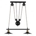 Miniatyrbild 1 av 2: Lampe - FAB 132692009 - Svart med guld detaljer - Höjdjusterbar - 2 ljus E27