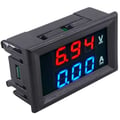 Miniatyrbillede 3 af 4: DC 100V 10A Voltmeter Amperemeter Blå + Rød amperemeter voltmeter digital LED Amp digital Dobbelt Voltmeter Måler[523]