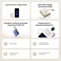 Miniatyrbild 3 av 6: XIAOMI 33W Power Bank 10000mAh (Inbyggd kabel) Sand - Extern batteri - Stort kapacitet - Snabbladdning - Litiumjonbatteri
