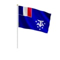 Miniatyrbild 1 av 3: Mini-flaggor - Franska Antarktis - 14 x 21 cm - Att Hålla i Handen - Polyester - 50 stycken - Pixelforma
