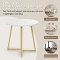 Miniatyrbillede 5 af 6: Rund spisebord - Hvid/guld marmor - 80 cm - Metal - Moderne design