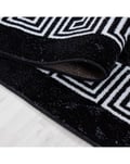 Miniatyrbild 3 av 4: Matta - Modern Design - Ornamental Kant Marmor - Svart Vit - 160x230 cm - 100% Polypropen