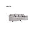 Miniatyrbillede 5 af 6: Sofa - MUVOE - 4 pladser - Linned - Minimalistisk - Armlæn med opbevaring