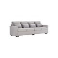 Miniatyrbillede 6 af 6: Sofa - MUVOE - 4 pladser - Linned - Minimalistisk - Armlæn med opbevaring