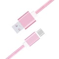 Miniatyrbild 3 av 4: Typ C-kabel - PH26 - Infinix Note 30 - Flätad nylon - Rosa - Snabbsynk