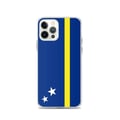 Miniatyrbild 1 av 2: Telefonskal – Curaçaos flagga – Kompatibel med iPhone 12 Pro – Flexibelt fodral – Slitstarkt och Stötdämpande – Silikon – Pixelforma