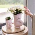 Miniatyrbild 1 av 2: Trio av cache-pots "fisk" - 3 cache-pots i matchande färger - passar för krukor på 6 cm - lila - lila - rosa