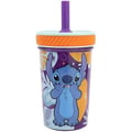 Miniatyrbild 2 av 2: Plastmugg - STOR - Stitch - 370 ml - Snygg sugrör i silikon - Tippsäker