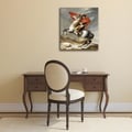 Miniatyrbild 4 av 4: Legendarte - Målning, tryck på duk - Bonaparte korsar den store Saint-Bernard - Jacques Louis David cm. 60x75