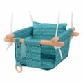 Miniatyrbild 2 av 3: Gunga - Textil - 100% Bomull - Massivt Trä - 2 Karbinhakar