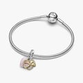 Miniatyrbillede 2 af 3: Charm - PANDORA - Hjerte Rose og Uendelig - 14 Karat Rosaguld - Zirkon - Kvinde