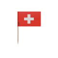 Miniatyrbild 1 av 3: Tandpetare Flagga och vapen av Schweiz - 10 cm - 100 stycken - Självhäftande plast - Bambu pinne - Pixelforma