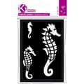 Miniatyrbild 1 av 2: Silikonstencil - KI-SIGN - Sjöhäst - 7x10 cm - Återanvändbar - För textil och hud
