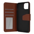 Miniatyrbild 1 av 5: AVIZAR premium läder iPhone 13 fodral - Korthållare, videostödfunktion - Brun
